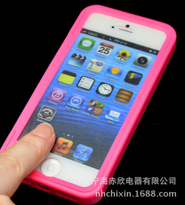 【Iphone5軟皮手機殼 5S透明觸屏保護套 蘋果5手機殼手機配件批發(fā)】價格,廠家,圖片,手機保護套/保護殼,寧海赤欣電器-